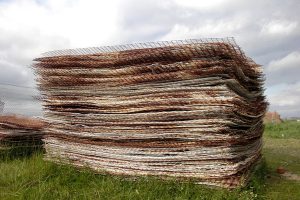 Stacked sections of the old Robben Island fence. (Photos: David Harrison, M&G)