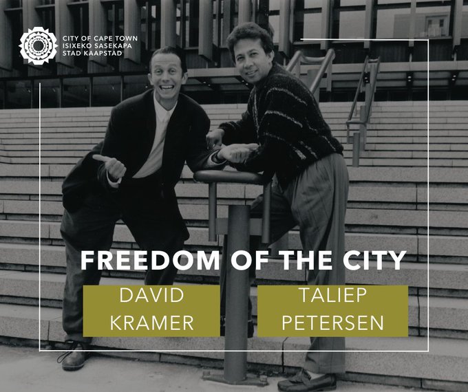 David Kramer, Taliep Petersen awarded Freedom of Cape Town by Cape Mayor Geordin Hill-Lewis
